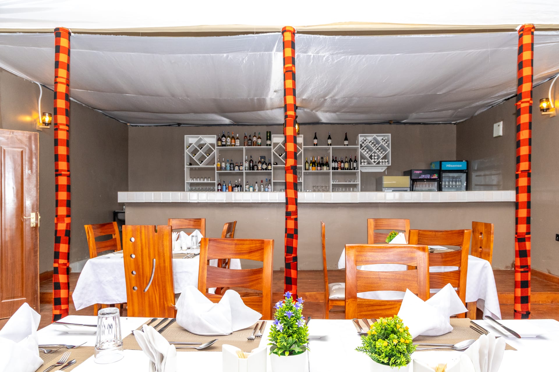 Beautifully set table ready for safari hospitality
