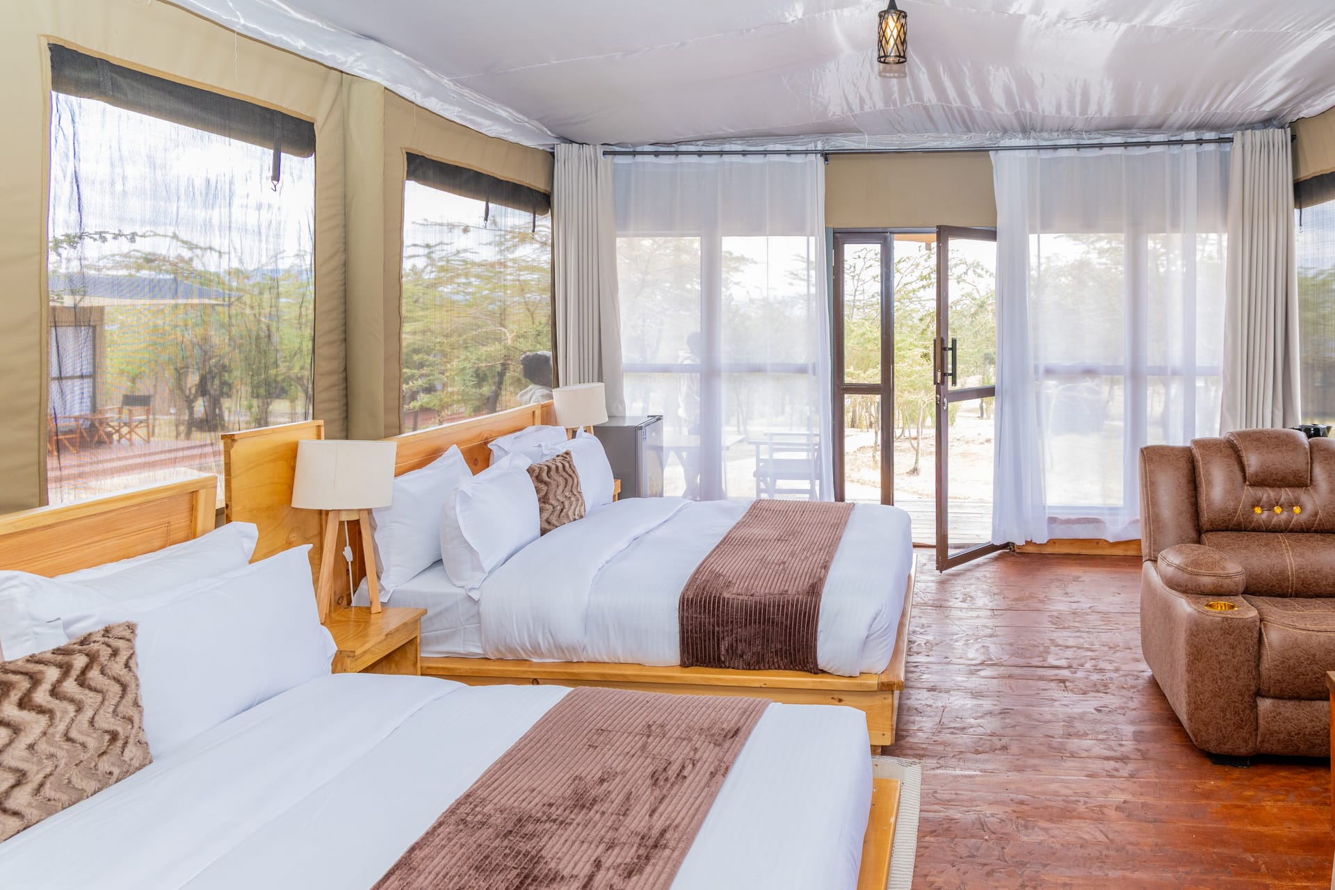 Family Tent guest room living space in the Maasai Mara