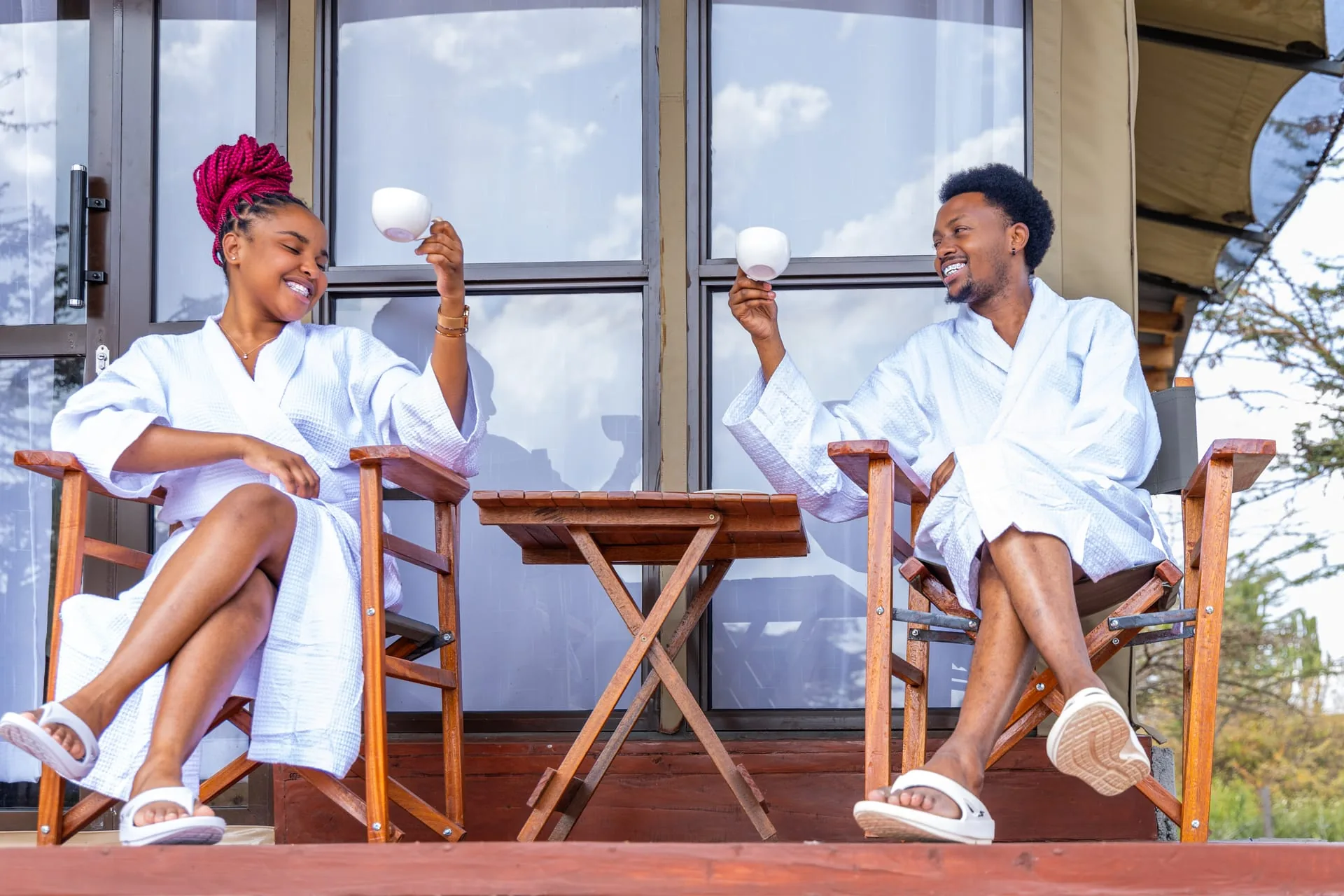 Guests relaxing at Oltukai Mara Camp