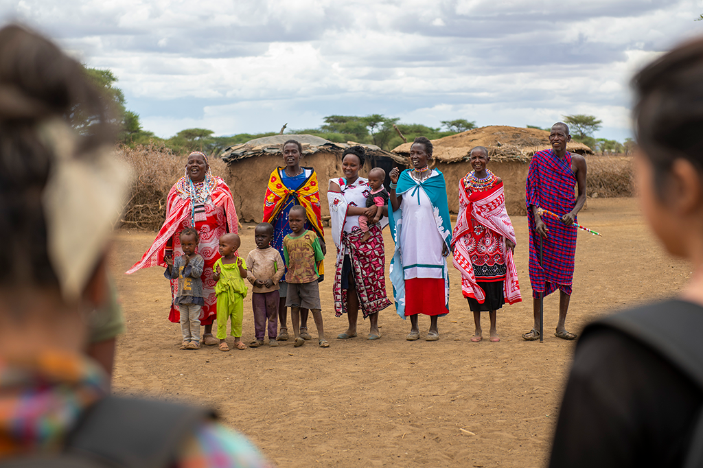 Community visit and cultural exchange in the Maasai Mara